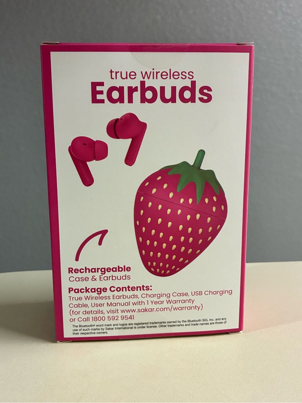True Wireless Earbuds - Pink Rechargeable Earbuds with Charging Case